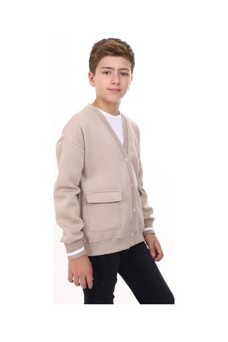 Toontoy Erkek Çocuk Baskılı Hırka Bej