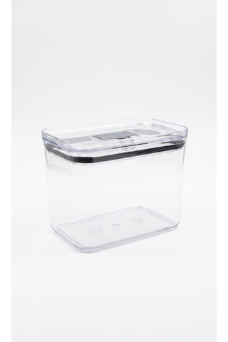 Fresh Hava Geçirmez Dikdörtgen Plastik Erzak Kabı 1500 Ml - Vakumlu Tek Tuş Kapaklı Şeffaf Plastik Bakliyat, Un Ve Şeker Saklama Kabı, Bpa İçermez 10,5x16x12,5cm