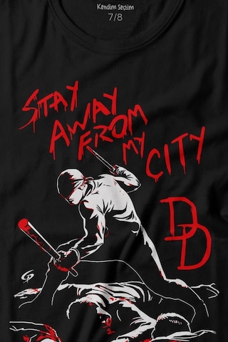 Kendim Seçtim Stay Away From My City Dd Halloween Cadılar Bayramı Baskılı Tişört Çocuk T-shirt 001
