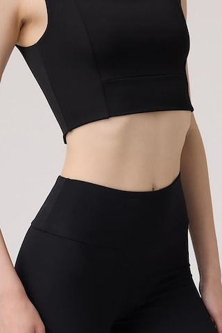 Siyah Kare Yaka Crop Top Büstiyer Siyah