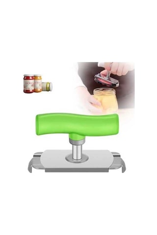 Moly Zayıf Eller İçin Kolay Ayarlanabilir Tutacaklı Kavanoz Açacağı A Yeşil Paslanmaz Çelik Yeşil