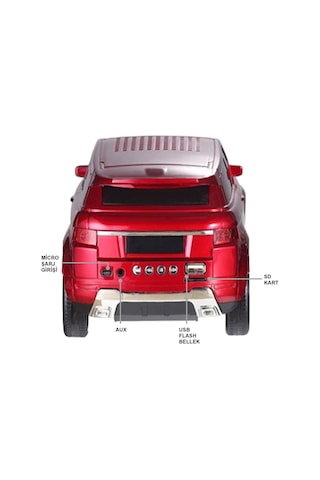 Kırmızı Şarjlı Lüks Suv Tasarımlı Usb/aux Çıkışlı Fm Radyolu Bluetooth Hoparlör Speaker