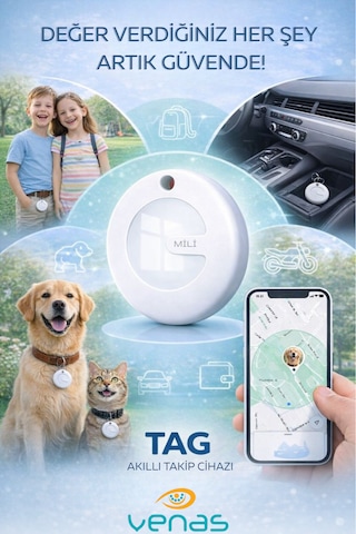 Akıllı Takip Cihazı Tag Akıllı Apple Uyumlu AirTag Telefondan İzlenebilir Tekli Paket