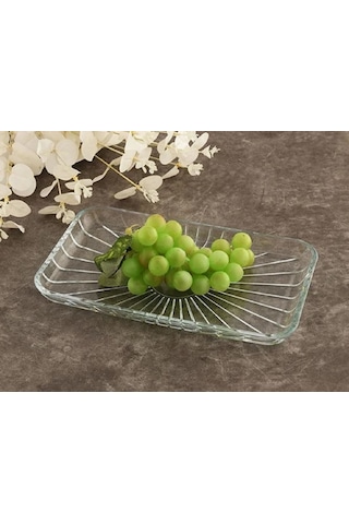 Paşabahçe Elegant Dikdörtgen Cam Kayık Tabak 27x16 Cm 54883 Şeffaf