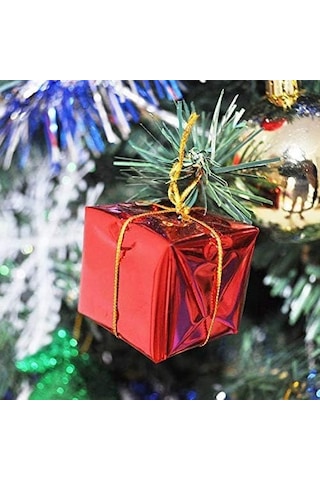 12 Adet Yılbaşı Ağacı Süsü Küçük Hediye Kutuları Asılı Süslemeler Mini Noel Folyo Kutuları El Yapımı Hediye Kutuları Noel Ağacı Süslemeleri Çeşitli Renkli Diğer
