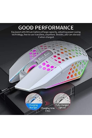 Kablosuz Oyun Faresi, Hafif, Şarj Edilebilir Usb Fare, 8 Düğme, Masaüstüne Dönüş Düğmesi, 3 Ayarlanabilir Dpı Seviyesi, Bilgisayar Pc İçin 4 Mod