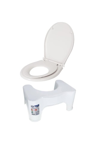 Saban Yetişkin Ve Çocuk Klozet Kapağı & Klozet Taburesi Beyaz