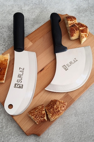 Ekmek Bıçağı Börek Bıçağı Pide Kesici Zırh Bıçak Seti 2'Li Siyah