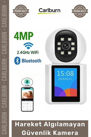 Kamera Akıllı Ev 24 Ghz Wifi 4mp Yüksek Çözünürlük Hareket Algılama Uzaktan Erişim Güvenlik Kamera