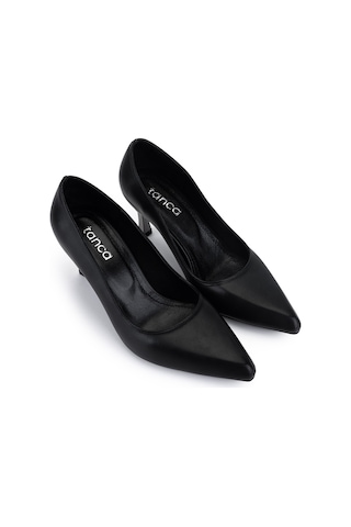 Tamer Tanca Kadın Vegan Siyah Stiletto Ayakkabı 911 225 Bn Ayk Y22 Sıyah Cılt Siyah