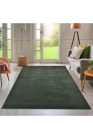 Latte Yumuşak Peluş Yeşil Çocuk Odası Oturma Odası Salon Mutfak Halısı K121a Haki