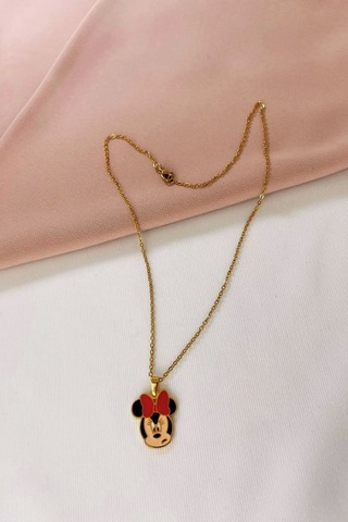 Mickey Mouse Çelik Kolye Çok Renkli
