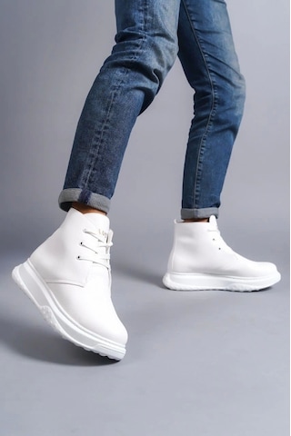 Slw204 Franca Bağcıklı Cilt Erkek Spor Bot Bt Beyaz Beyaz