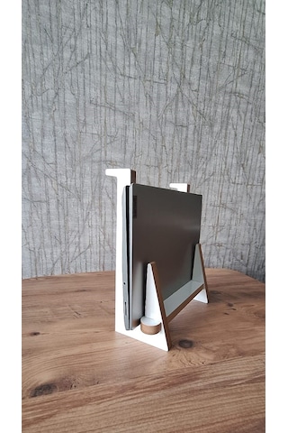 Ahşap Laptop Yükseltici, Standı Tüm Modellerle Uyumlu Beyaz Mdf