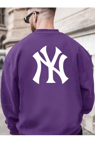 Altamira Erkek Ny Ön Arka Baskılı Oversize Bisiklet Yaka Sweatshirt 001