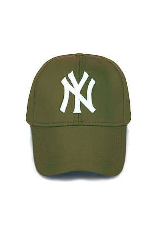 Unisex 2'li Set Haki ve Beyaz Renk Ny New York Beyzbol Şapka - Unisex Haki - Beyaz