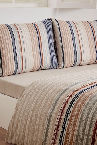 Floretta Jute Line Tek Kişilik Nevresim Takımı Krem