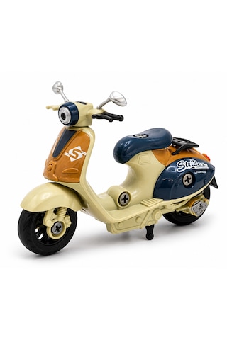 18 Cm Vespa Görünümlü Oyuncak Scooter Mor - Turuncu