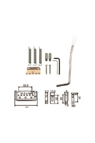 Valencia Ebr4cr Elektro Tremolo Köprü kol Set Krom Dr.Parts 87 MM
