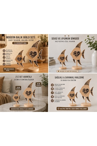 Modern Balık Biblo Seti 2 Li Dekoratif Obje 3d Baskı Sağlıklı Pla 25 Cm & 15 Cm Şık Tasarım Modern Balık Biblo Seti 2 Li Dekoratif Obje 3d Baskı Sağlıklı Pla 25 Cm & 15 Cm Şık Tasarım