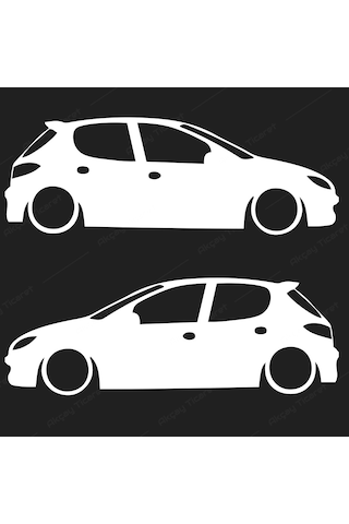 Peugeot 206 Plus Sticker Peugeot Sticker 206 Gölge Sticker