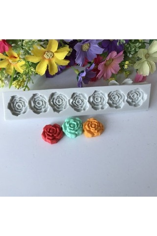 Dancemonkey 5 Adet Gül Çiçek Kalıp, Silikon Pişirme Araçları Beyaz