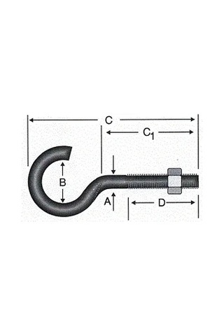 Açık Metrik Kanca M5 / 21x80 - 100 Adet 0.90