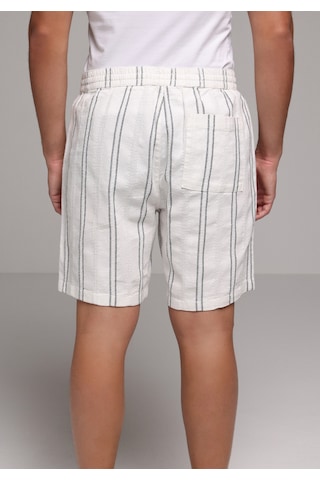 Colin's Colins Regular Fit Orta Bel Çizgili Erkek Beyaz Şort Cl1079595 Q1.v2 Ofw
