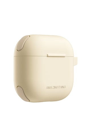 Apple Uyumlu AirPods 4 Kılıf Amazingthing Airbag Köşe Tasarımlı Omni Serisi Silikon Kılıf Desert Titanyum