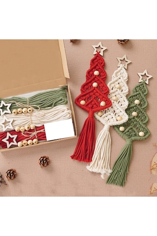 Yunboo Yeni Noel Ağacı Örgü Seti, Ev Dekorasyonu El Yapımı Takı, Kendi Ellerinizle Geliştirebilirsiniz - Yeni Nesil Noel Dekoru A Modeli