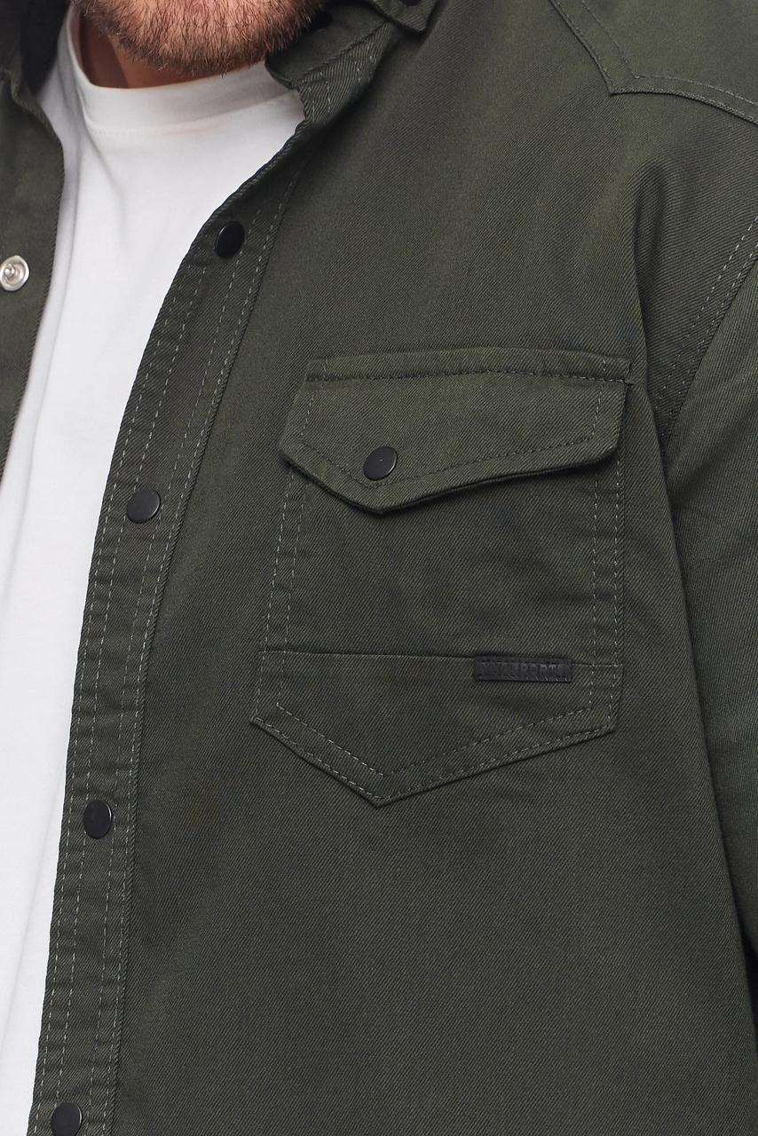 Yxc Slim Fit Erkek Yeşil Kot Gömlek Yeşil
