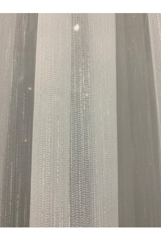 Venedik Armürlü Modern Şık Ekru Gümüş Simli Tül Perde 1/3 Sık Pileli Ekru-gümüş