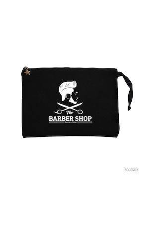 Zepplin Giyim The Barber Shop Siyah Clutch Astarlı Cüzdan / El Çantası Siyah