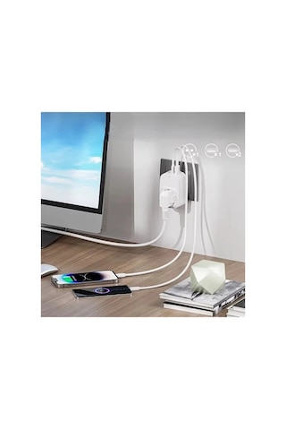 Tekli Yüksek Voltaj Korumalı Duvar Prizi 2x Type-c 1x Usb Çı Siyah