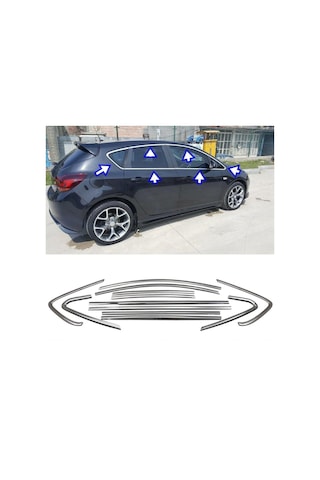 Opel Astra J Hb Krom Cam Çerçevesi 2010-2014 12 Parça