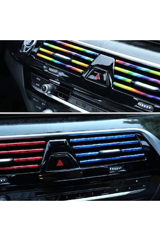 Meyzone Araç Içi Klima Izgara Hava Çıkış Dekoratif Şeritler Klima Şerit