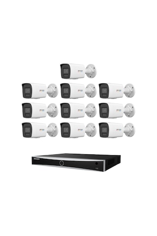 Hikvision 4 Mp 10 Kameralı Colorvu 3.0 Aı İp Güvenlik Kamera Seti Dahili Mikrofonlu
