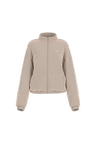 Guess Couture Taşlı Regular Fit Dik Yaka Kadın Mont V4bl03k0232 Bej