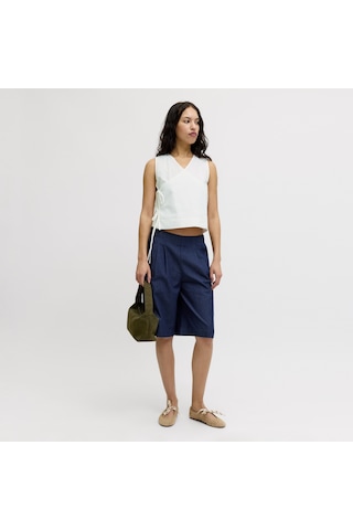 Jack & Jones Kadin Baglama Detayli Kolsuz Asimetrik Üst - Alia - 12287870 Blanc De Blanc