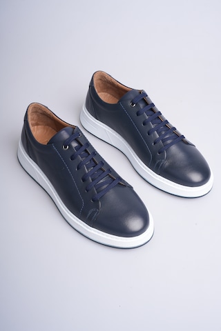 Fame Step Erkek Hakiki Deri Sneaker Ayakkabı Ortopedik Rahat Günlük - Torino Lacivert