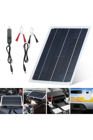 Suofeng 12v 20w Polikristal Güneş Şarj Cihazı - Dört Çıkışlı 2xusb, Type-c, Dc + Araç Şarjı, Ip65 Su Geçirmez, Taşınabilir Güneş Paneli