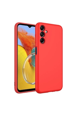 Samsung Galaxy Uyumlu M14 Kılıf İçi Telefonu Çizmeyen Kadife Kaplı Dışı Soft Yapılı Esnek Lansman Kapak Ryc/mara Kirmizi