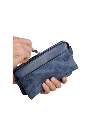 Mft Leather Hakiki Deri Unisex El Çantası Boliva 9874 Tiguan Lacivert