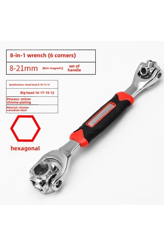 Maiyame 52-1 Çok İşlevli套筒扳手seti 8-21 Mm Aralığı 360 Derece Dönüşlü Kaliteli Tamir Gereçleri Kırmızı-siyah Saplı