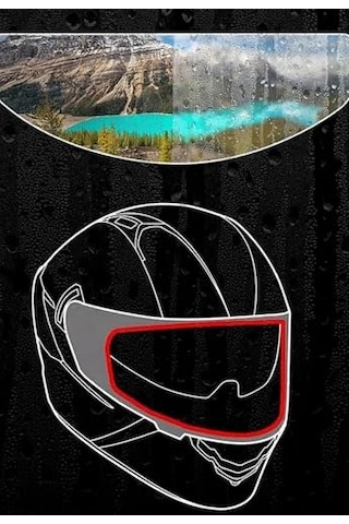 Busstier Sis Ve Yağmur İçin Motosiklet Kaskı Buğu Önleyici Film, Şeffaf Ve Su Geçirmez, Kolay Uygulama, Kask Kal