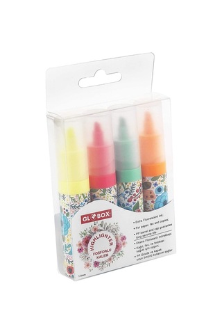 Gorkakırtasiye-Globox Fosforlu Kalem Baskılı 4 Lü 2917