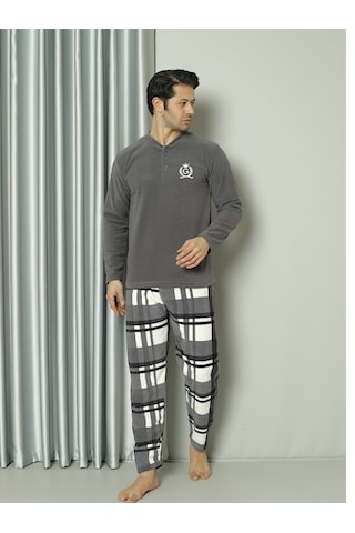 Glisa Erkek Polar Pijama Takımı Vizon