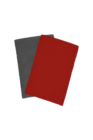 2 Li Lüks El Yüz Havlu Seti 50x90 Cm %100 Pamuklu Gramajlı Grinja Kırmızı