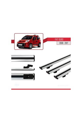 Fiat Qubo 2008-2017 Arası İle Uyumlu Basic Model Ara Atkı Tavan Barı Gri 3 Adet