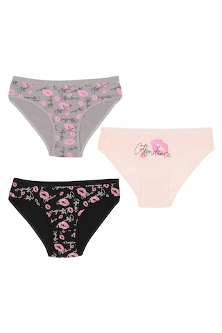 Nixci İntimates %95 Pamuk Normal Bel Kadın Külot Slip Bikini Külot Klasik Model Çok Renkli 3
